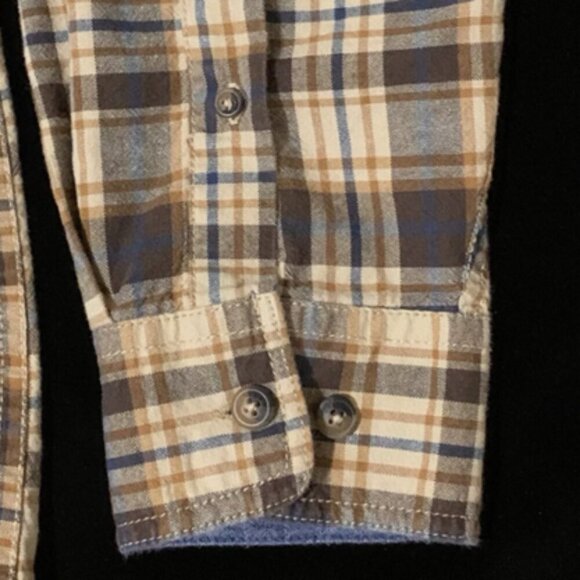 C.E. Schmidt Workwear Men's 2X Heavy Flannel Brown Plaid Work Shirt Cotton - Picture 6 of 12